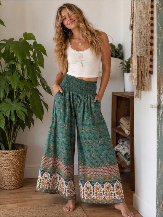 NATURAL LIFE Pants - NATURAL LIFE Boho Palazzo Pants